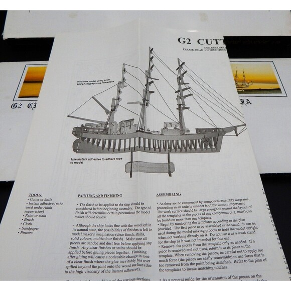 G1 Santa Maria 1492 G2 Cutty Sark Clipper 1869 Balsa Wood Ship Model Kits - Picture 8 of 10